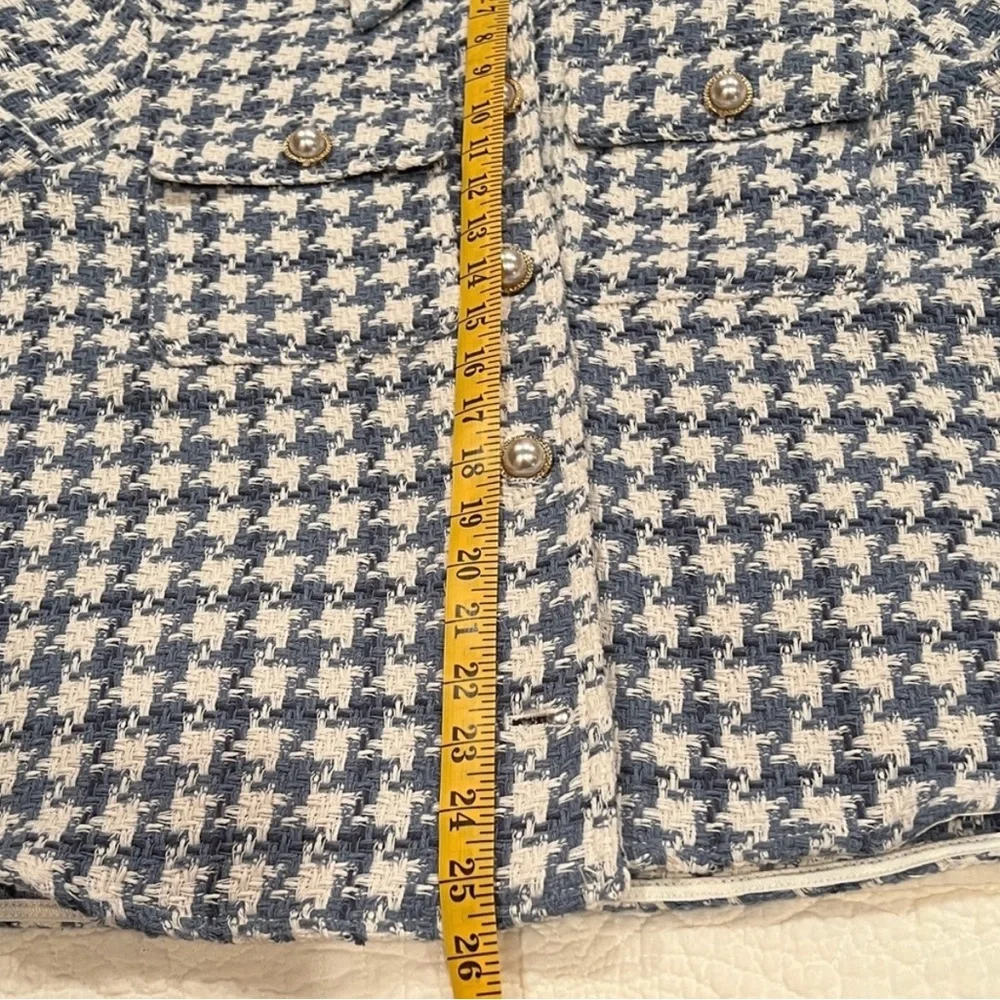 ZARA Houndstooth Tweed Oversized Jacket with Pearlized Buttons (Size XS) - Picture 11 of 11